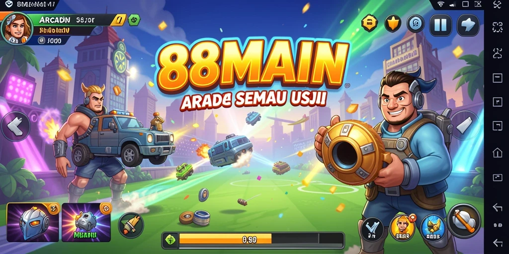 Screenshot utama 88MAIN menampilkan aksi gameplay arcade yang seru dan mengasyikkan.
