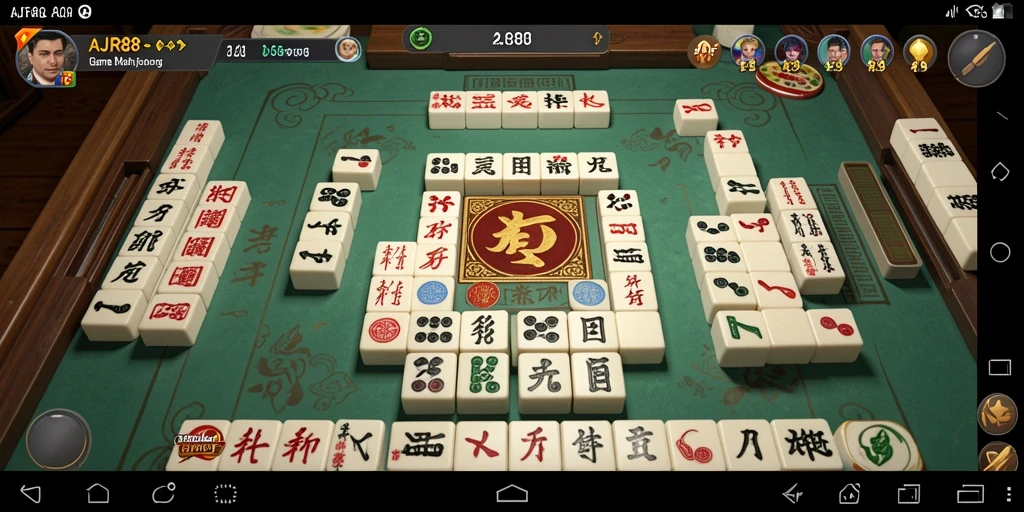 Screenshot utama AJR88 menampilkan gameplay Mahjong yang seru.