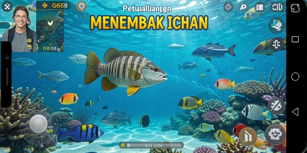 Screenshot utama G668 menampilkan gameplay menembak ikan yang seru.