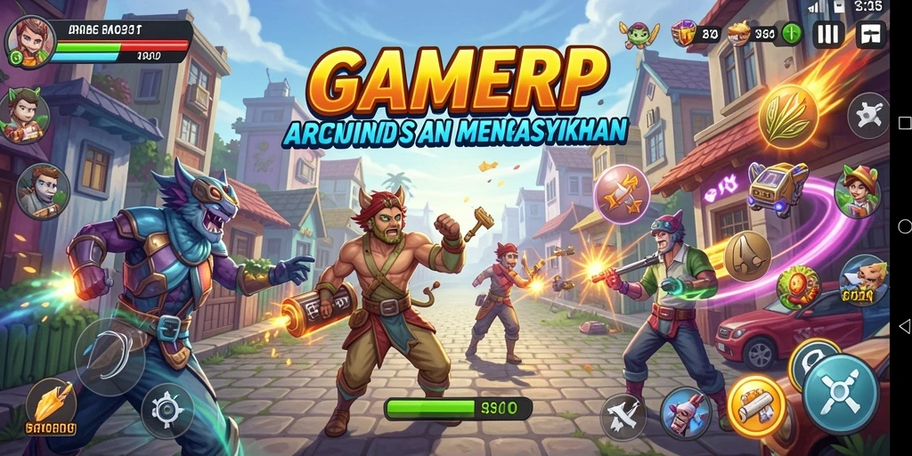 Screenshot utama GAMERP menampilkan aksi gameplay yang seru.