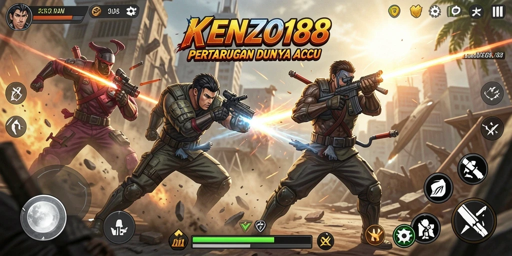 Tampilan gameplay KENZO188 yang mendebarkan dan penuh aksi.