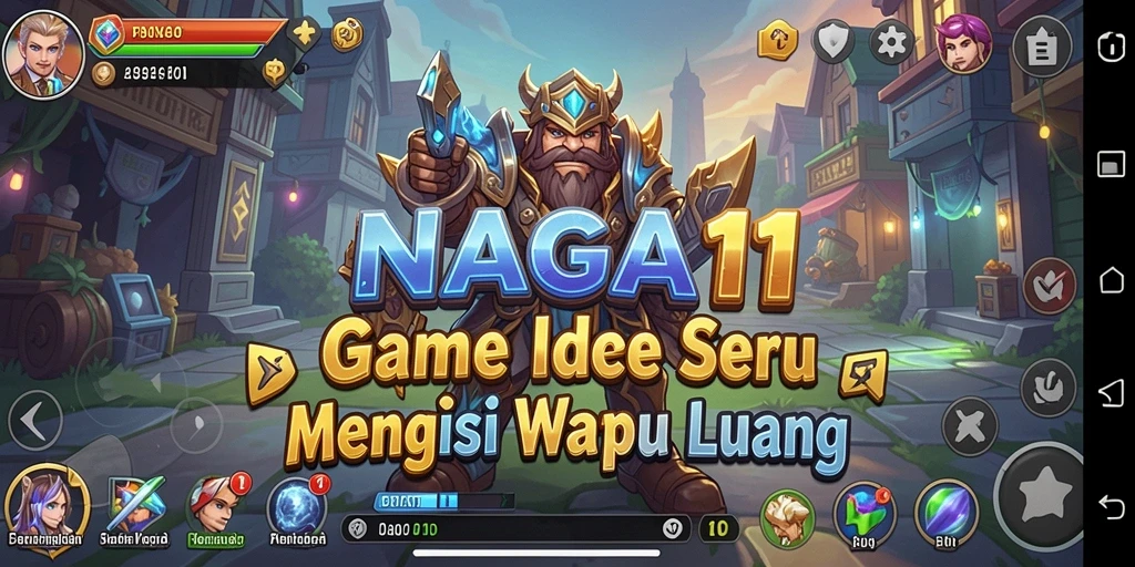 Screenshot menampilkan gameplay menarik NAGA11 dengan karakter yang sedang mengumpulkan sumber daya.