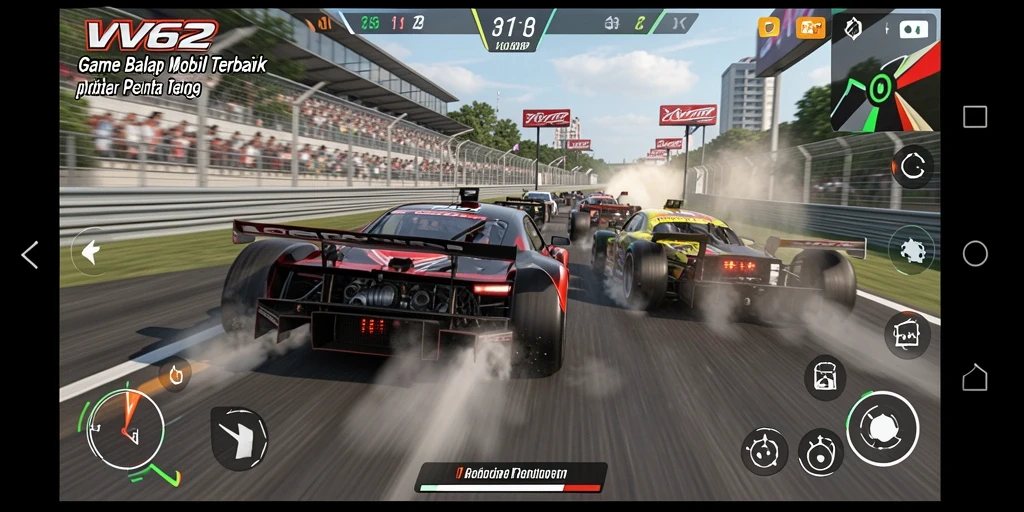 Gameplay seru VV62 dengan mobil balap menakjubkan.
